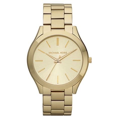 michael kors slim runway gold-tone double wrap watch|Michael Kors oversized runway watch.